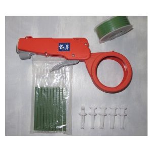 Cable Tie Tool Kit ( Cable Tie Tool, 1 Spool, 1 Set Clips (200), 1 Set  Plugs (4)  GREEN